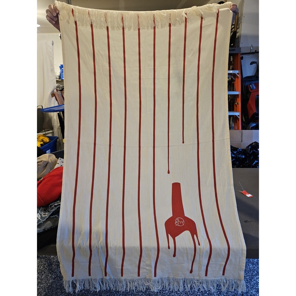 Maker’s Mark Bourbon Throw Blanket 30x50 Red Wax Drip Fringe Advertising